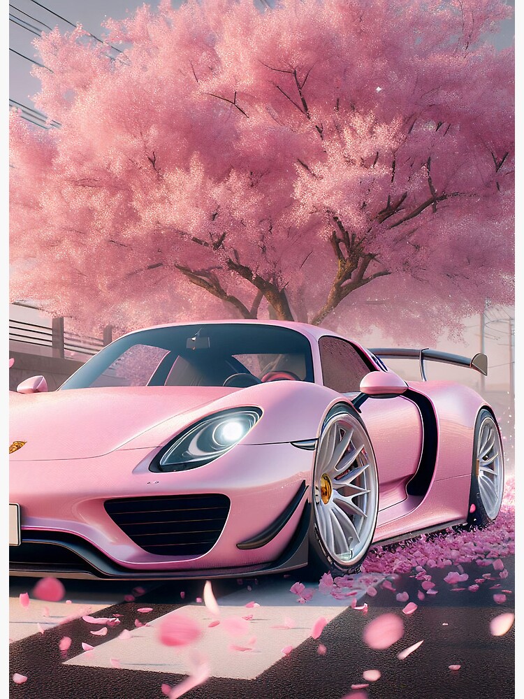 Pink Porsche 918 Sakura Cherry Blossom Japan