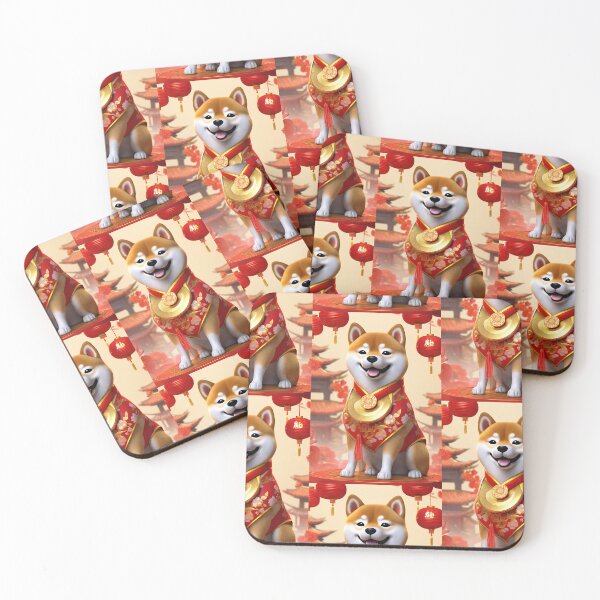 Item preview, Chinese New Year lovely shiba dog lucky Wealthy, prosperous and happy. designed and sold by nimnaree.