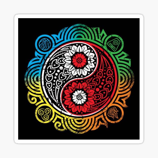 4 elements - avatar - yin yang Sticker