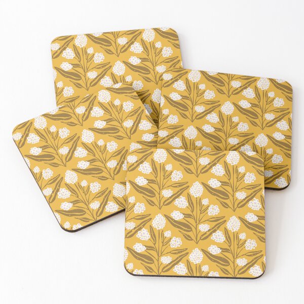 Item preview, berry floral in diamond shapes yellow background designed and sold by tamongg14.