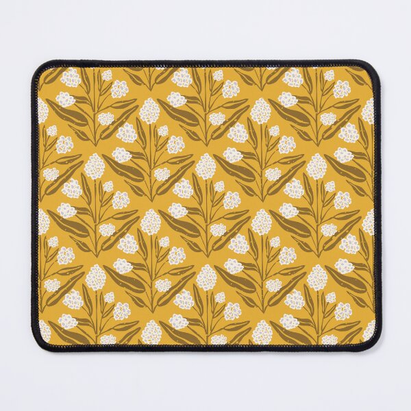 Item preview, berry floral in diamond shapes yellow background designed and sold by tamongg14.