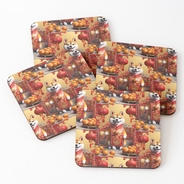 Item preview, Chinese New Year lovely shiba dog lucky Wealthy, prosperous and happy. designed and sold by nimnaree.
