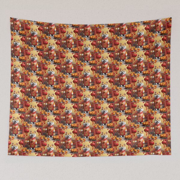 Item preview, Chinese New Year lovely shiba dog lucky Wealthy, prosperous and happy. designed and sold by nimnaree.