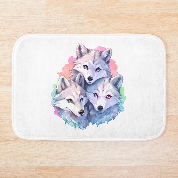 Item preview, Lindo trío de lobos pastel Kawaii designed and sold by PastelMagic.