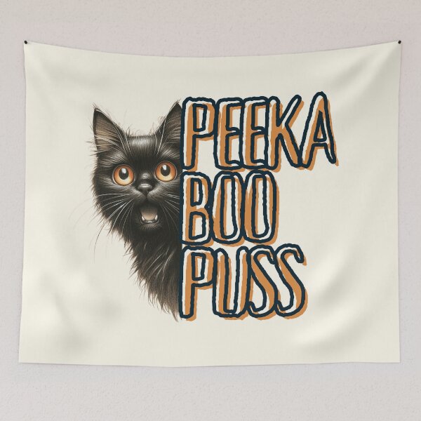 Item preview, Peekaboo Puss Cat Illustration designed and sold by RuyaFab.