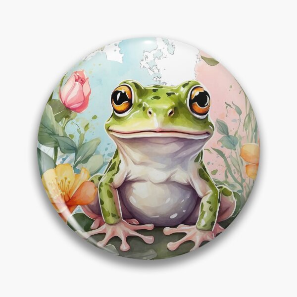 Item preview, Pond Ponderings: Whimsical Frog in Illustrated Oasis designed and sold by SCBlend.