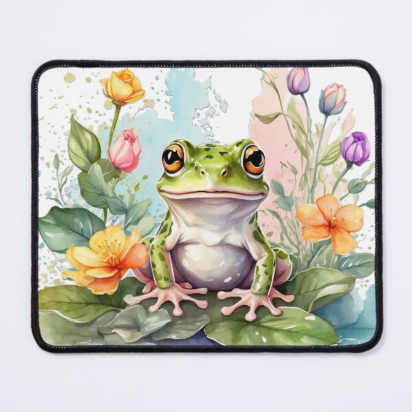Item preview, Pond Ponderings: Whimsical Frog in Illustrated Oasis designed and sold by SCBlend.