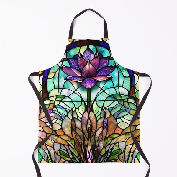 Item preview, Stained Glass Purple Lotus designed and sold by ChanceTwoArt.