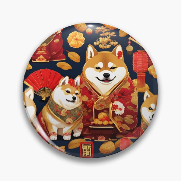 Item preview, Chinese New Year lovely shiba dogs lucky Wealthy, prosperous and happy. designed and sold by nimnaree.