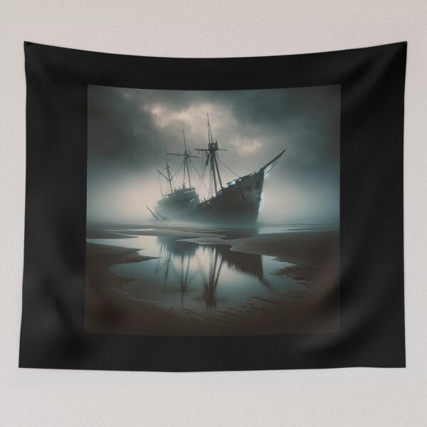 Item preview, Foggy Beach Shipwreck designed and sold by BestArtByArvind.