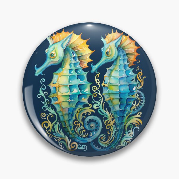 Item preview, Sea Horses Ocean Design Nature Beach Lover Watercolor  designed and sold by fluffstuffgifts.