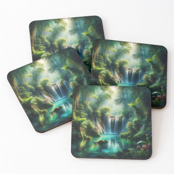Item preview, Rainforest Waterfall Sanctuary designed and sold by BestArtByArvind.