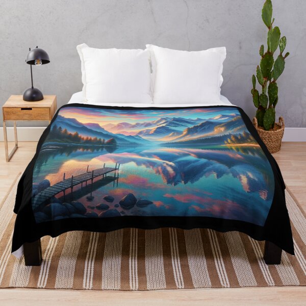 Item preview, Dawn at Mountain Lake designed and sold by BestArtByArvind.