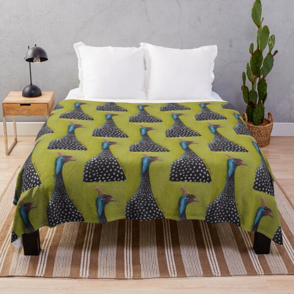 Item preview, guinea fowl on bright background designed and sold by Beverley Young.