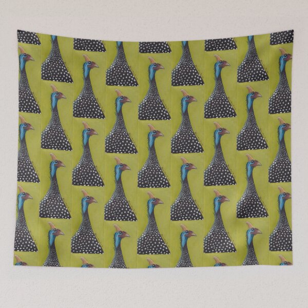 Item preview, guinea fowl on bright background designed and sold by Beverley Young.