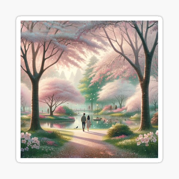 Item preview, Springtime Cherry Blossom Stroll designed and sold by BestArtByArvind.