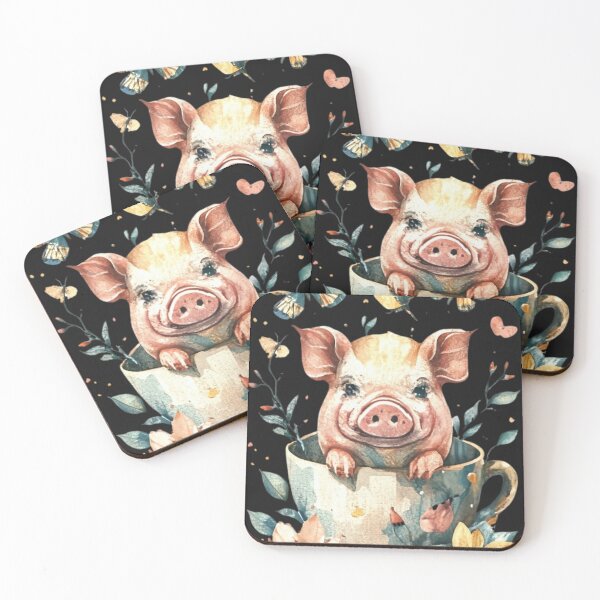 Item preview, cute pig in a cup designed and sold by aipaint.