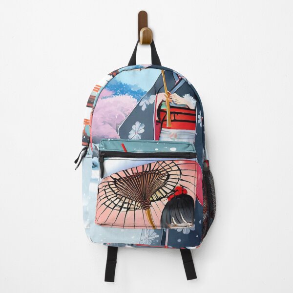 Item preview, Asian girl wearing a kimono holding a Japanese umbrella in the snow designed and sold by fotofeast.