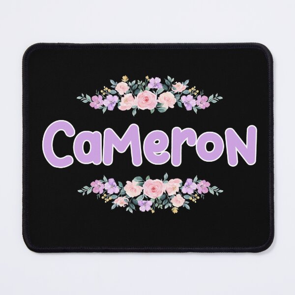 Item preview, Purple Flower Cameron Name Label (Black) designed and sold by NormadWorld.
