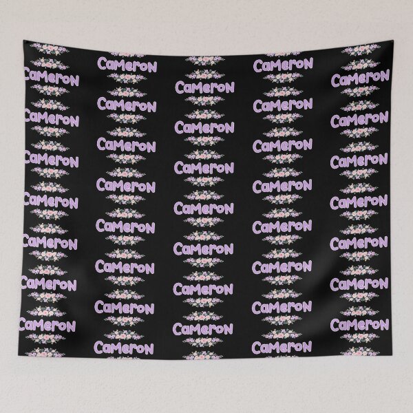 Item preview, Purple Flower Cameron Name Label (Black) designed and sold by NormadWorld.