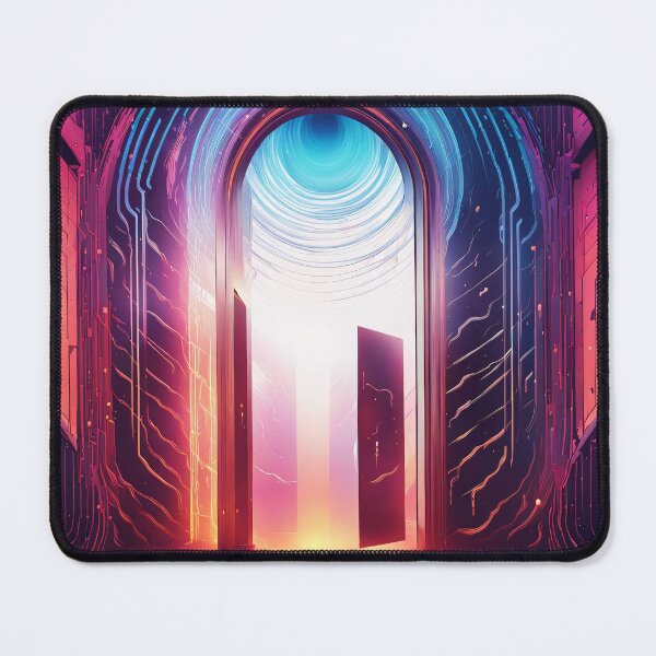 Item preview, Dreamlike door, abstract neon music waves art designed and sold by Salimgor Hangaround Music.