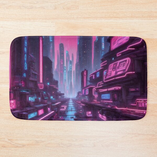 Item preview, Neon Docks Futuristic Cityscape  designed and sold by Bright-Moonrise.