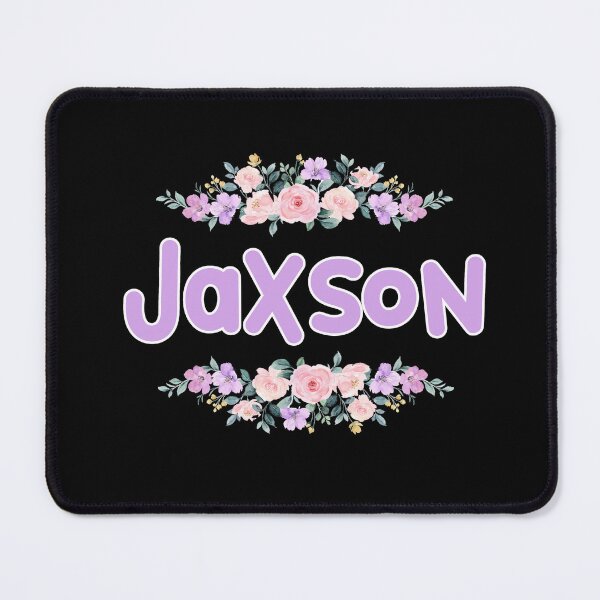 Item preview, Purple Flower Jaxson Name Label (Black) designed and sold by NormadWorld.