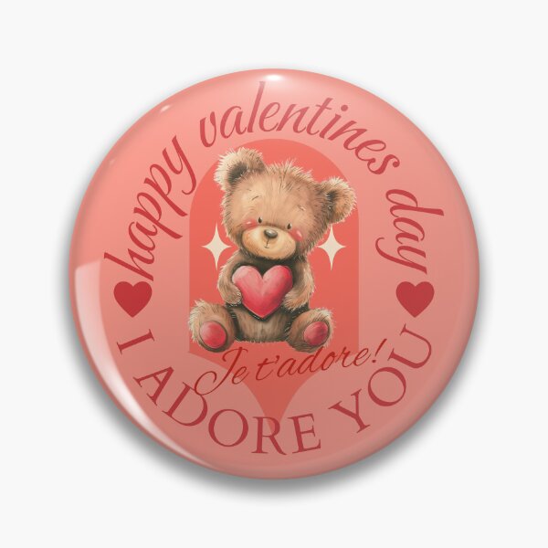 Aperçu de l'œuvre Je t'adore, joyeux ours en peluche pour la Saint-Valentin créée et vendue par ZeptepiTrends.