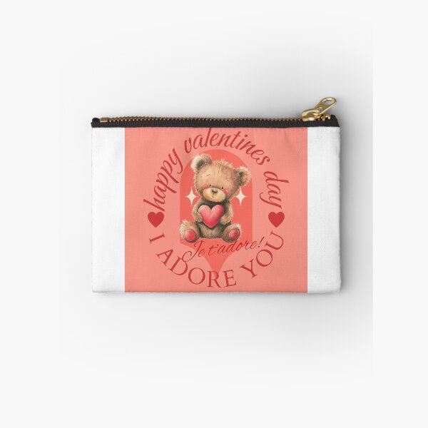 Aperçu de l'œuvre Je t'adore, joyeux ours en peluche pour la Saint-Valentin créée et vendue par ZeptepiTrends.