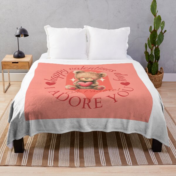 Aperçu de l'œuvre Je t'adore, joyeux ours en peluche pour la Saint-Valentin créée et vendue par ZeptepiTrends.