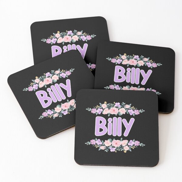 Item preview, Purple Flower Billy Name Label (Black) designed and sold by NormadWorld.