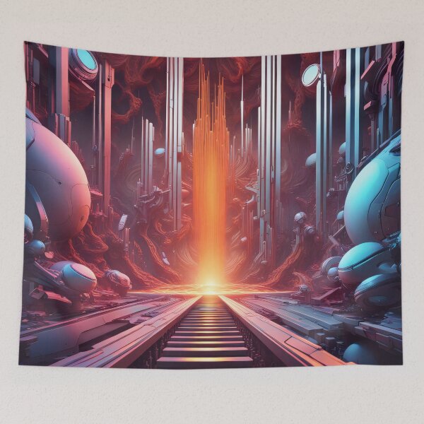Artikelvorschau, Traumhafte 3D, abstrakt, neon Welt, musik wellen kunst entworfen und verkauft von Salimgor Hangaround Music.