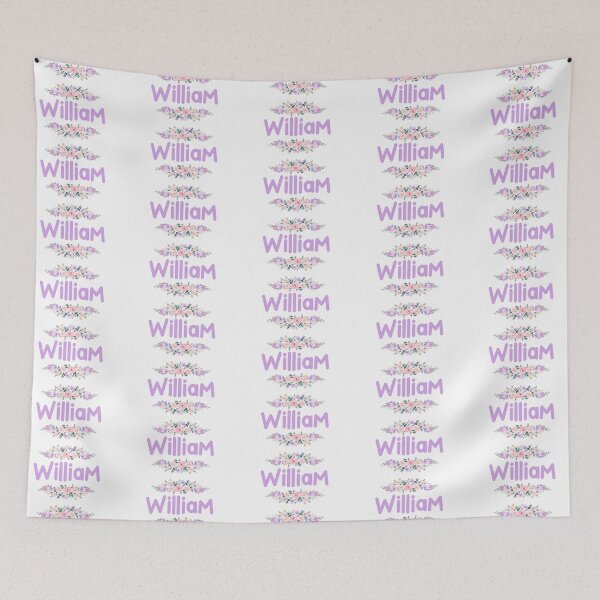Item preview, Purple Flower William Name Label  designed and sold by NormadWorld.