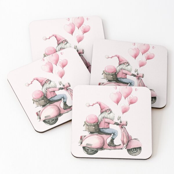 Item preview, Valentine 's Day Pink Gnome Ride a Motorcycle T-Shirts designed and sold by Modtanoydesign.