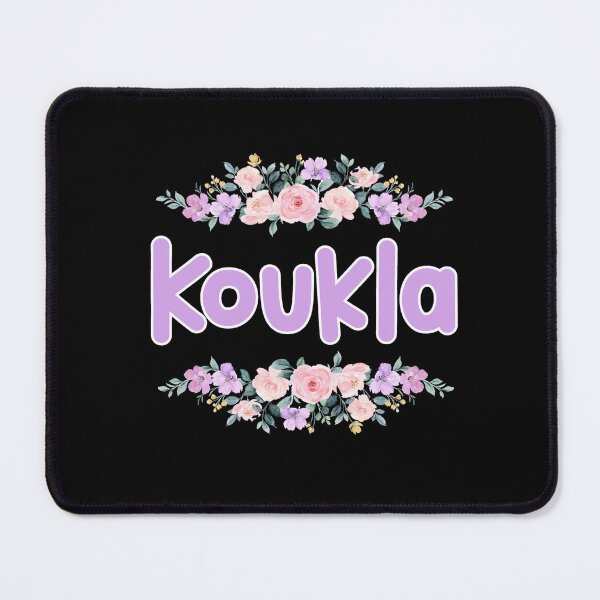 Item preview, Purple Flower Koukla Name Label (Black) designed and sold by NormadWorld.
