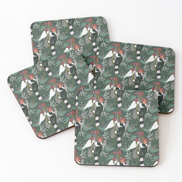 Item preview, hornbill birds and tropical plants in green designed and sold by tamongg14.