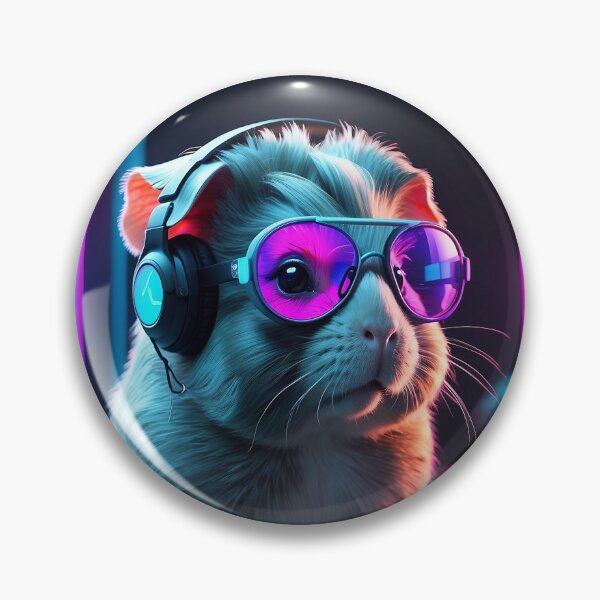 Item preview, Nerd Hamster: Adorable Rodent with Neon Tech Vibes designed and sold by SCBlend.