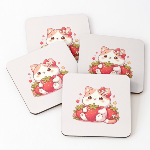 Item preview, A cute strawberry cat drawing designed and sold by asbno19.