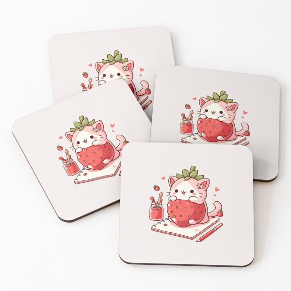 Item preview, A cute strawberry cat drawing designed and sold by asbno19.