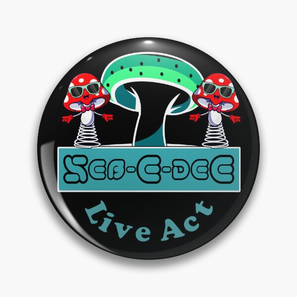 Item preview, Seb-E-deE Live Act - Happy Cool Mushrooms in Sunglasses - Band Logo, Green, Blue, Red designed and sold by PsyStudioShop.