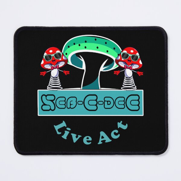 Item preview, Seb-E-deE Live Act - Happy Cool Mushrooms in Sunglasses - Band Logo, Green, Blue, Red designed and sold by PsyStudioShop.
