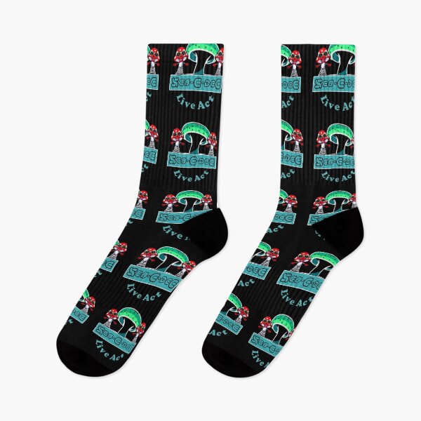 Item preview, Seb-E-deE Live Act - Happy Cool Mushrooms in Sunglasses - Band Logo, Green, Blue, Red designed and sold by PsyStudioShop.