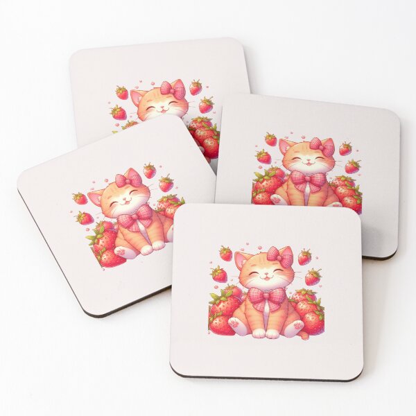 Item preview, A cute strawberry cat drawing designed and sold by asbno19.
