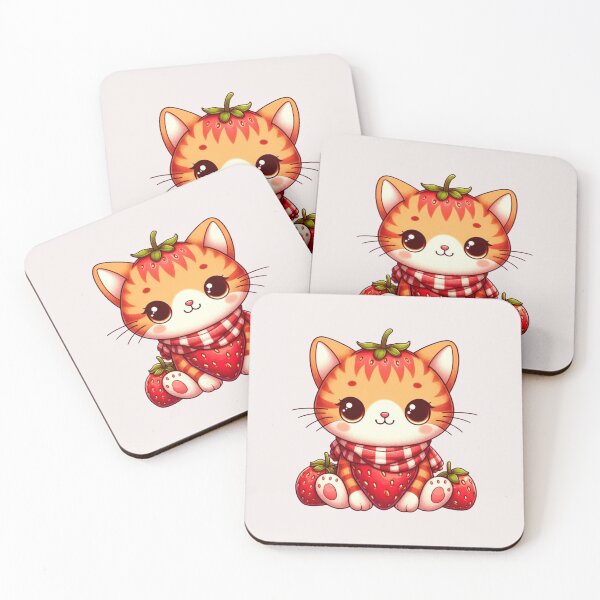 Item preview, A cute strawberry cat drawing designed and sold by asbno19.
