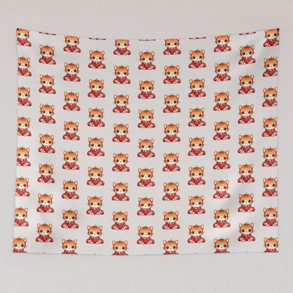 Item preview, A cute strawberry cat drawing designed and sold by asbno19.