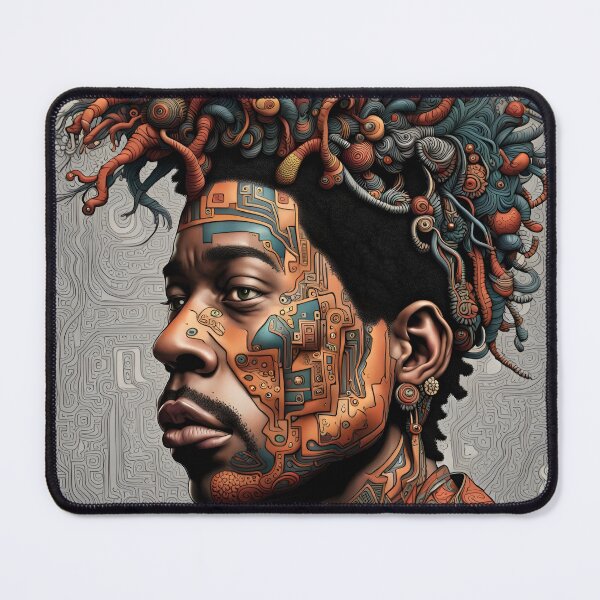 Item preview, Portrait of a man with dreadlocks and face tattoos designed and sold by Bright-Moonrise.