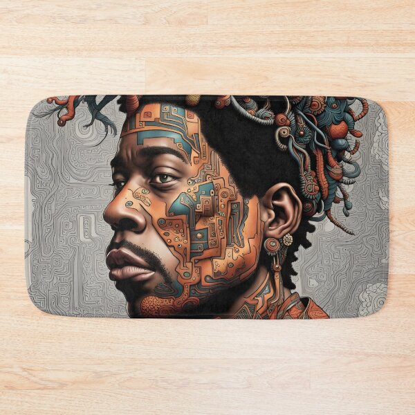 Item preview, Portrait of a man with dreadlocks and face tattoos designed and sold by Bright-Moonrise.