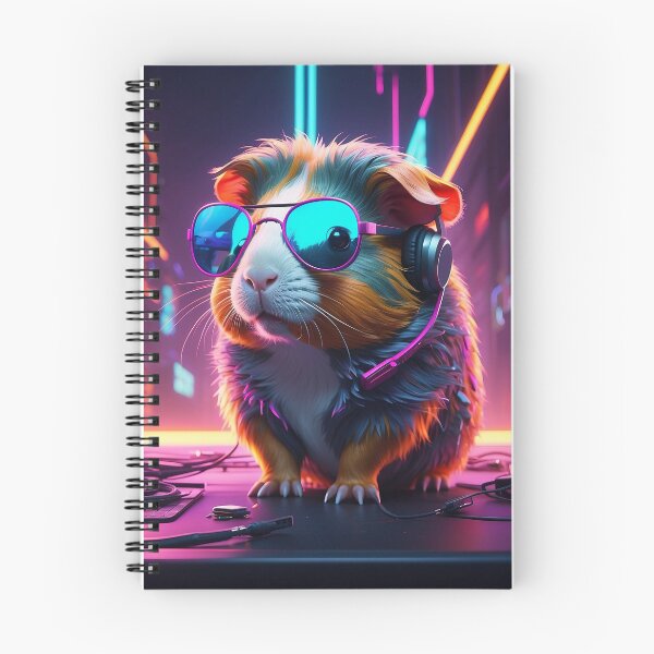 Item preview, Neon Tech Hamster: Adorable Rodent with Glasses & Headphones designed and sold by SCBlend.