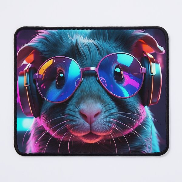 Item preview, Glowing Gizmo Hamster: Cute Rodent with Neon Tech Vibes designed and sold by SCBlend.