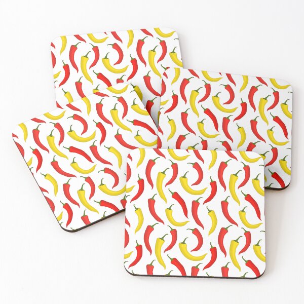 Item preview, Pattern with red yellow chilli peppers designed and sold by IrynaAlex.